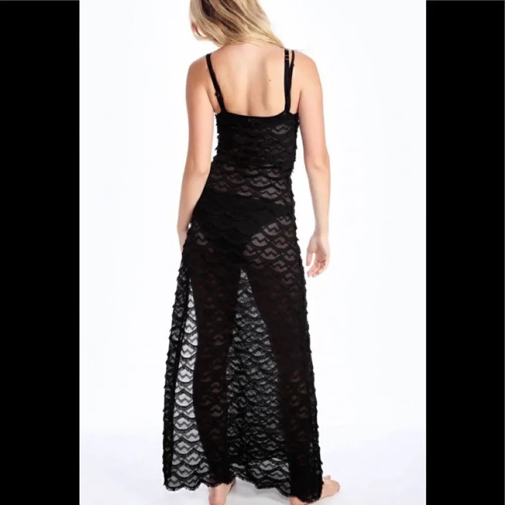 New. WILDFOX black eyelash maxi coverup. L but RUNS SMALL. retails $136 - Picture 8 of 12